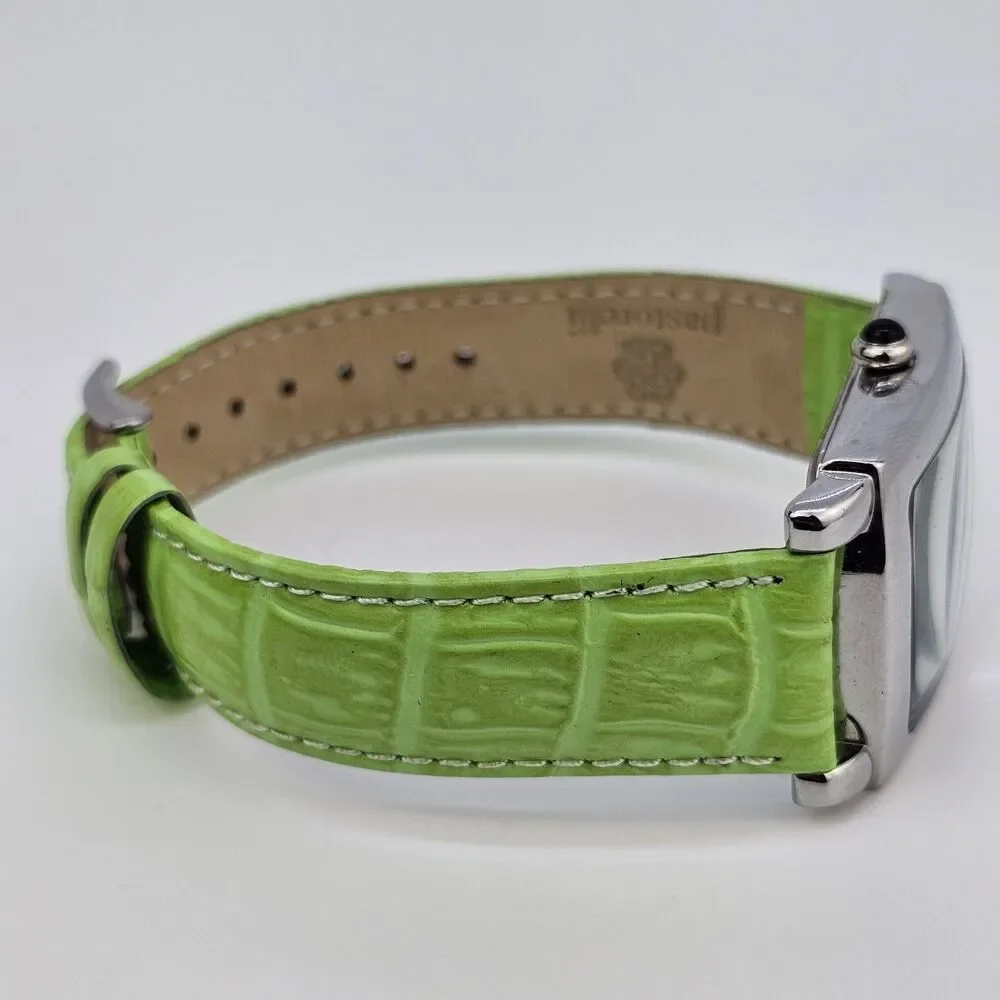 Pastorelli Women's Watch 28MM Gray Dial Green Leather Band Straps New‎ Battery